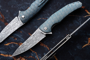 NÓŻ SKŁADANY FOLDER ISHTAR #0801 DAMASTEEL TESSERACT HALF DRESS HERMAN KNIVES