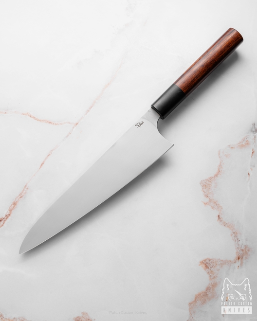 NÓŻ KUCHENNY GYUTO 210 27 ELMAX CZARNY GRAB IRONWOOD PABIŚ KNIVES