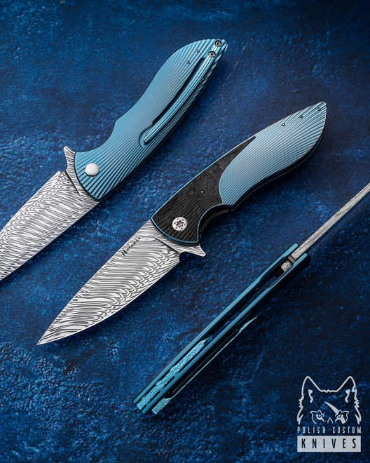 NÓŻ SKŁADANY FOLDER STING #0927 DAMASTEEL HALF DRESS HERMAN KNIVES