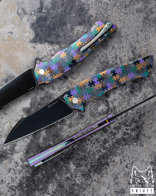 NÓŻ SKŁADANY FOLDER OVIUM GENERACJA 2 #0100 MAGNACUT PUZZLE HERMAN KNIVES