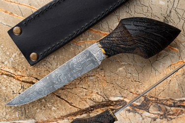 NÓŻ SURVIVALOWY TAKTYCZNY VINCI 7 DAMAST DĄB JANAS DAMASCUS