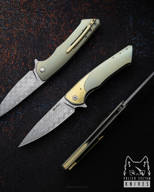 NÓŻ SKŁADANY FOLDER SLIM #0715 DAMASTEEL HALF DRESS HERMAN KNIVES