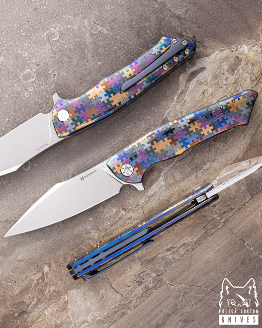 NÓŻ SKŁADANY FOLDER BEE #0262 MAGNACUT PUZZLE HERMAN KNIVES