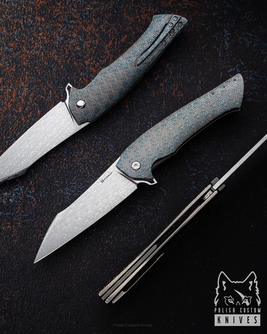 NÓŻ SKŁADANY FOLDER OVIUM GENERACJA 2 #0165 DAMASTEEL TESSERACT HALF DRESS HERMAN KNIVES
