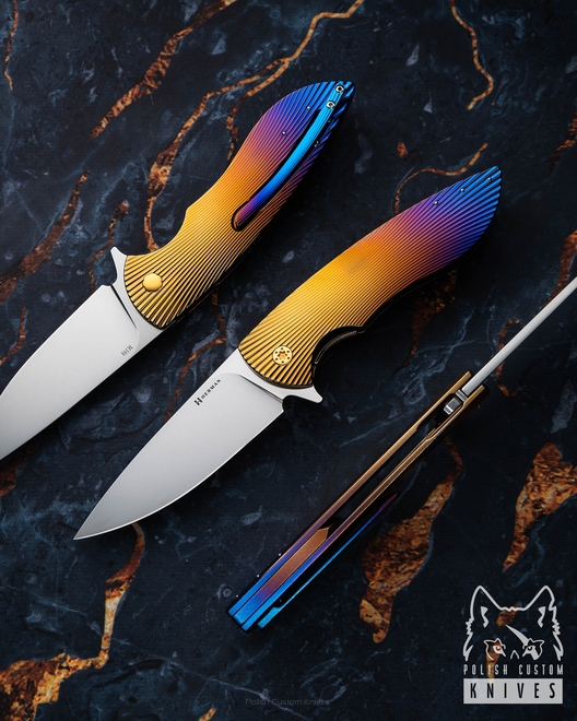 NÓŻ SKŁADANY FOLDER BIG STING #0050 M398 HERMAN KNIVES