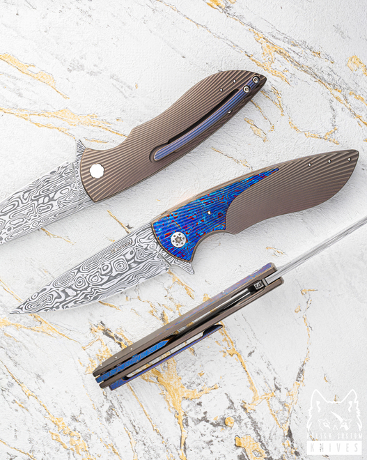 NÓŻ SKŁADANY STING #0872 DAMASTEEL HALF DRESS  HERMAN KNIVES