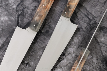 NÓŻ KUCHENNY CHEF 210 49 STABILIZOWANA CZECZOTA KLONU CZARNO POMARAŃCZOWA ELMAX PABIŚ KNIVES