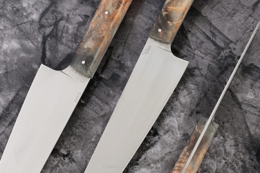 NÓŻ KUCHENNY CHEF 210 49 STABILIZOWANA CZECZOTA KLONU CZARNO POMARAŃCZOWA ELMAX PABIŚ KNIVES