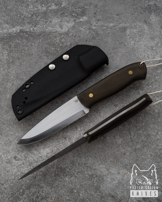 NÓŻ BUSHCRAFT MICARTA GREEN Z POCHWĄ WYKONANĄ Z KYDEXU