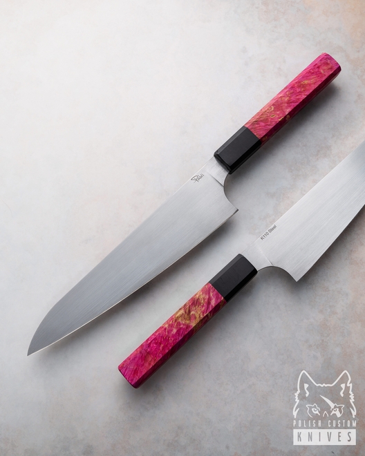 NÓŻ KUCHENNY GYUTO 210 17 KLON RÓŻOWY  PABIŚ KNIVES
