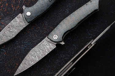 NÓŻ SKŁADANY FOLDER BEE #0038 DAMASTEEL TESSERACT HALF DRESS HERMAN KNIVES