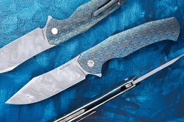 NÓŻ SKŁADANY FOLDER MANTIS #0457 DAMASTEEL TESSERACT HALF DRESS ( C0053 ) HERMAN KNIVES